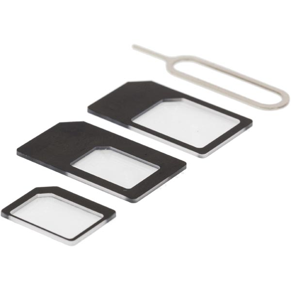 Deltaco SIM Card Adapter Set, Nano, Micro and Mini, Black